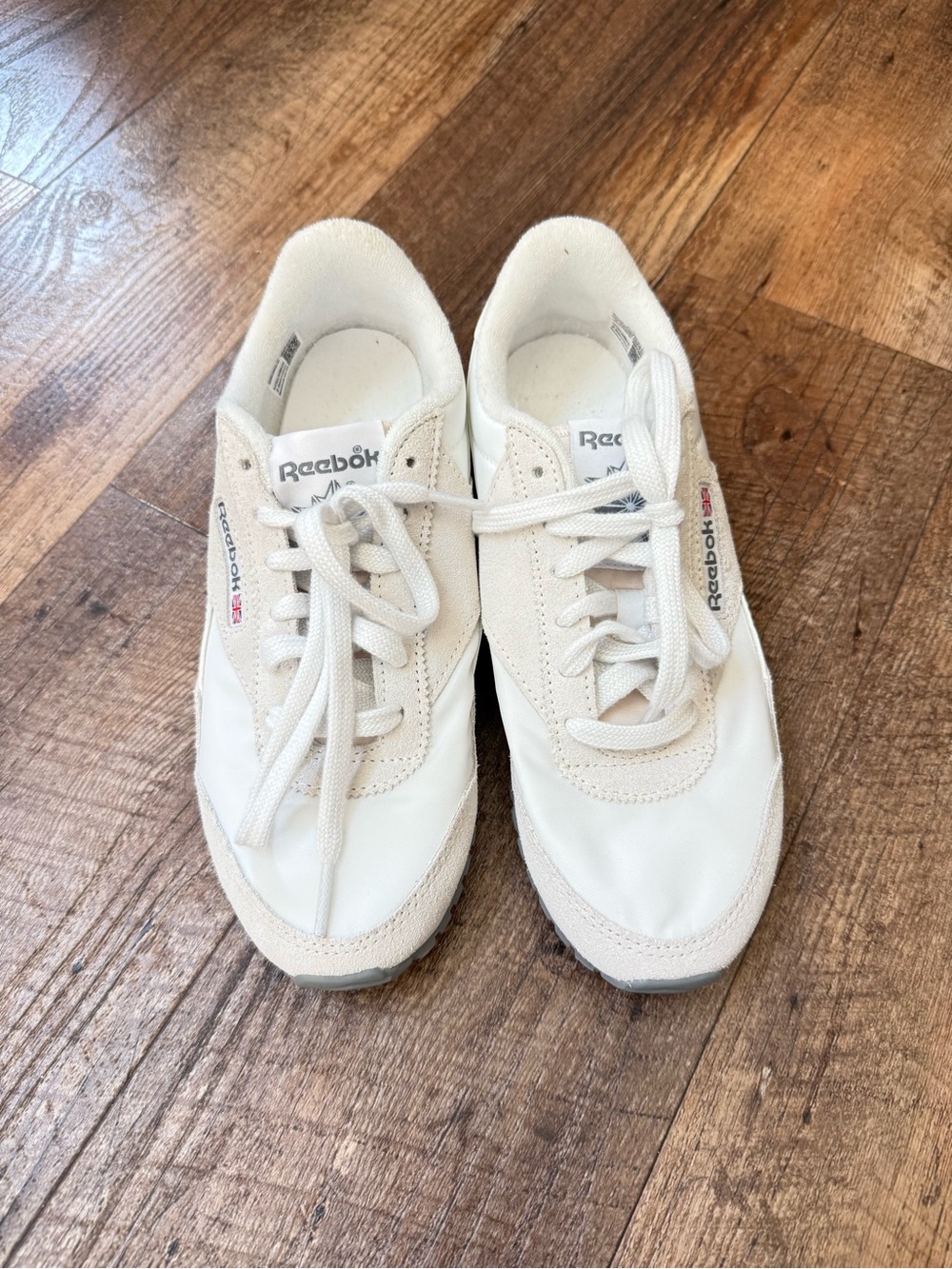 Reebok White and Cream Low-Top Sneakers